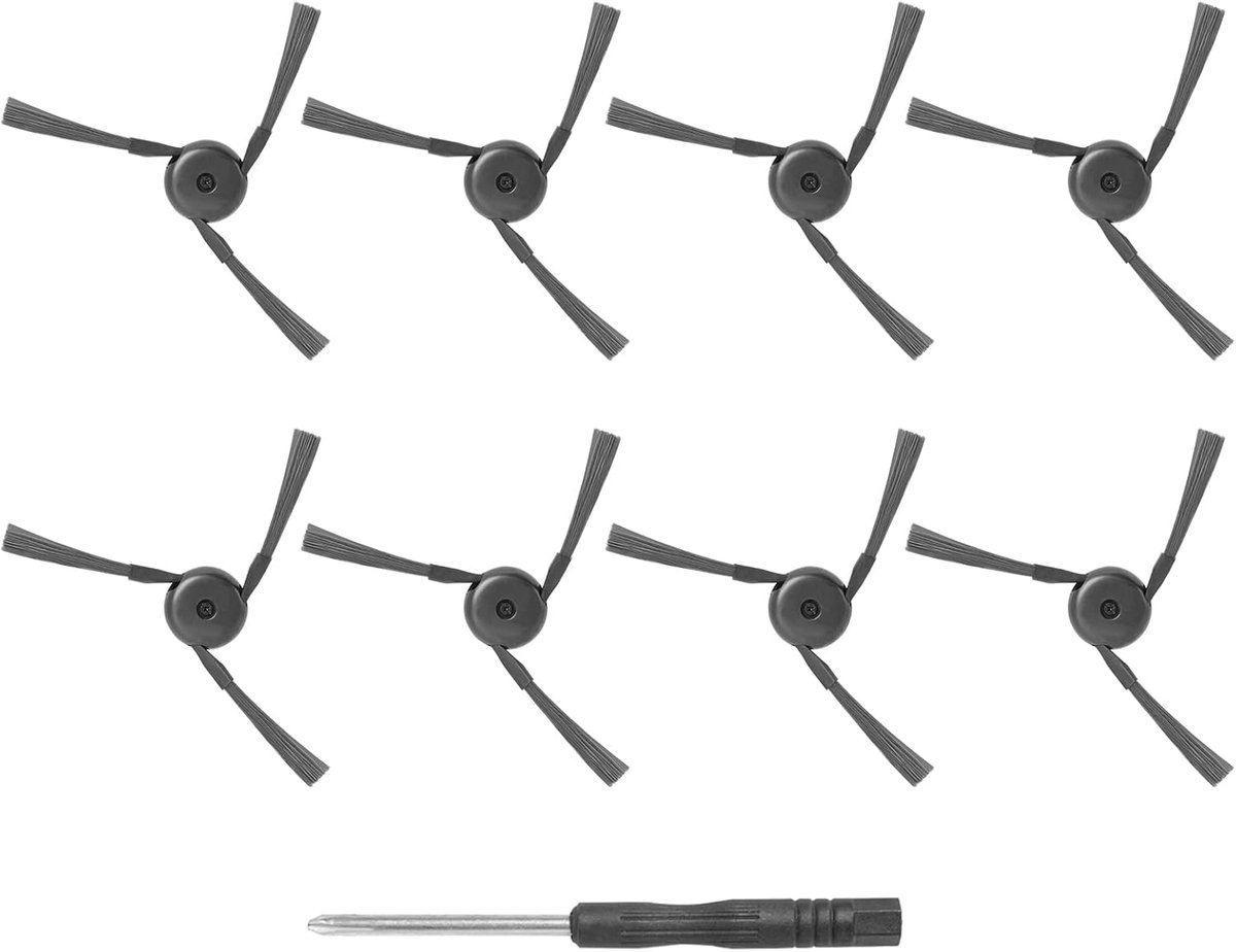 8 stuks zijborstels voor Dreame X40 Ultra/ X40 Ultra Complete / X40 Master / L40 Ultra / X50 Ultra Complete / X50 Ultra / L50 Pro Ultra / D20 Pro Plus / Aqua10 Ultra Roller/Mova P50 Pro Ultra