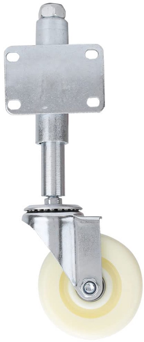 Poorwiel met veerbelasting, 10,2 cm, nylon, veerbelaste zwenkrol, 200 kg, heavy duty draagkracht, voor houten poort, tuinpoort