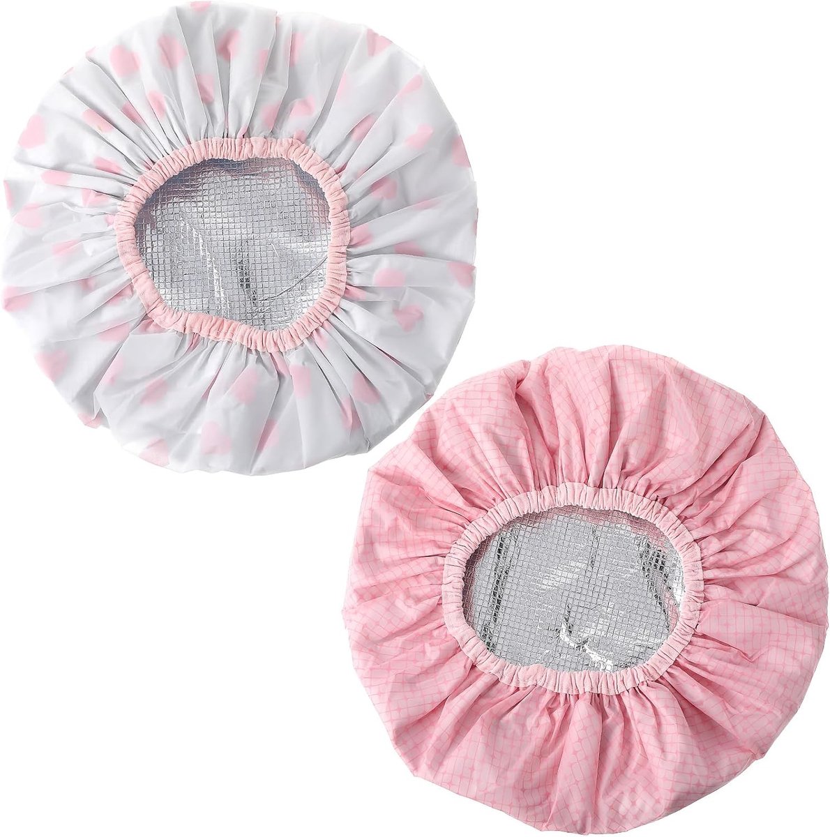 Set van 2 verwarmde mutsen - Dubbellaags - Grote maat - Voor oliebehandeling - Vrouwen - Waterdicht - Ideaal voor lang en dik haar en vlechten