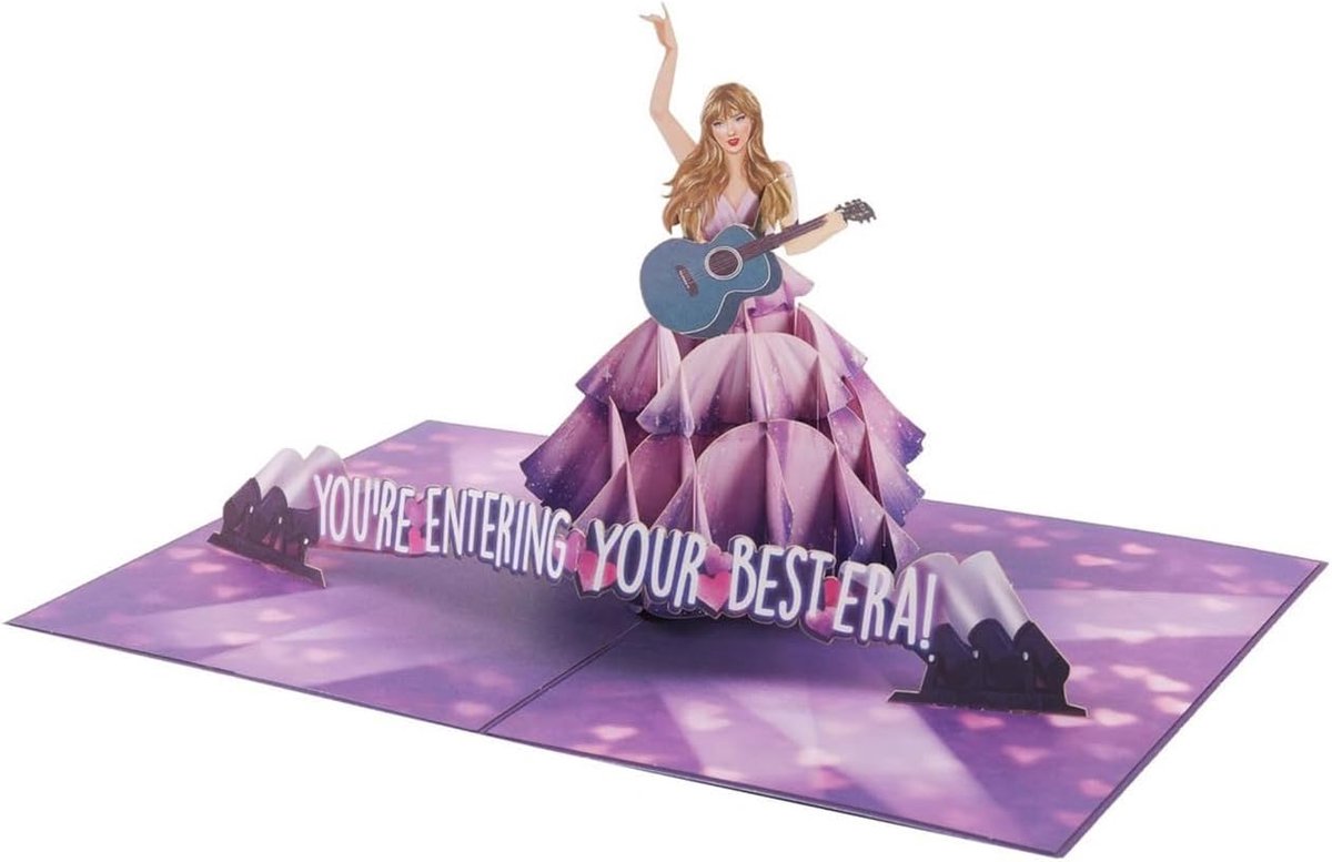 Pop up kaart zanger - 3D verjaardagskaart - paarse fantasie - perfect voor muziekliefhebbers - ShopVlot