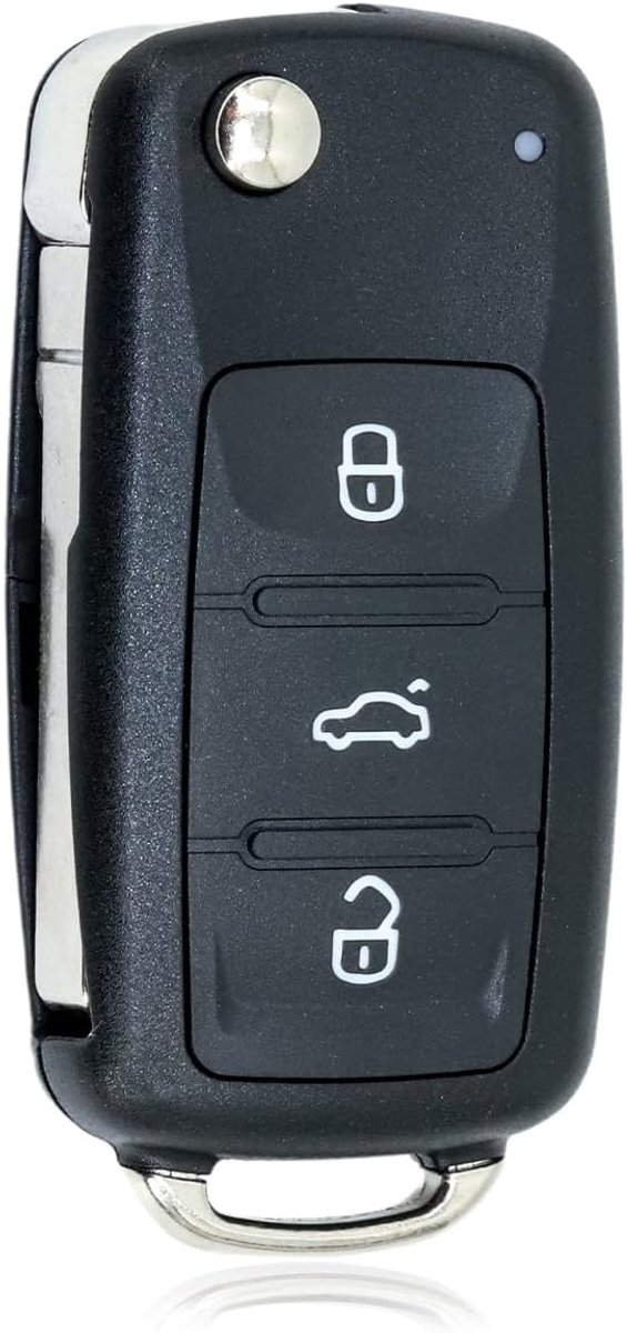 Sleutel met 3 knoppen, klapsleutel, afstandsbediening, autosleutel voor VW Golf Mk6, Beetle, Jetta, Polo, Skoda, Sharan, Seat, Tiguan, Touran, Octavia