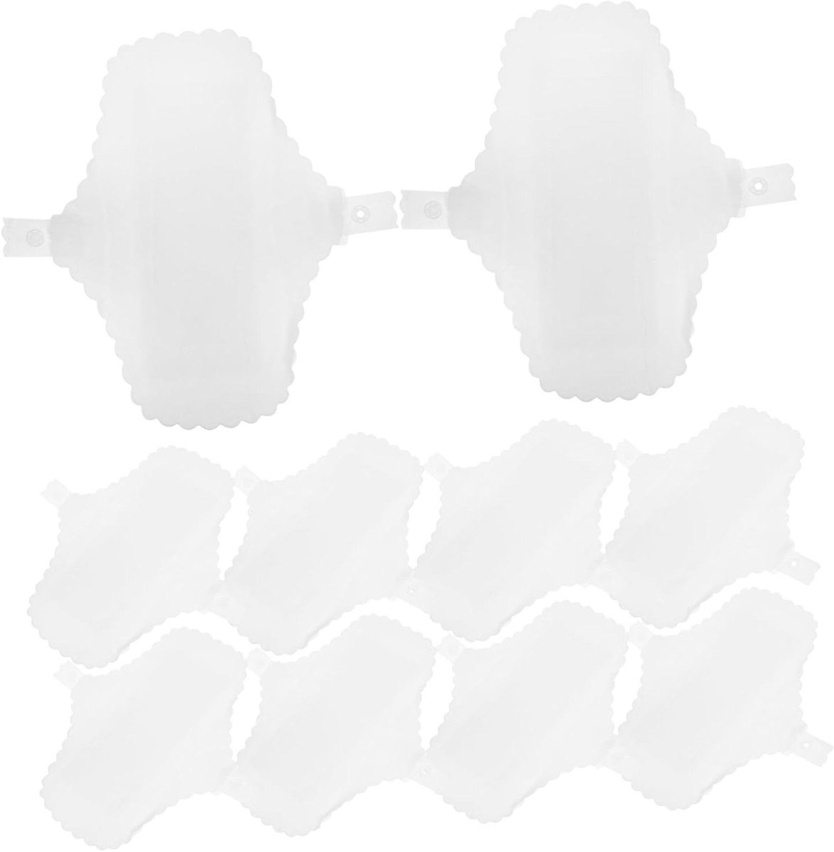 Herbruikbare Menstruatie Pads - Wasbare Inlegkruisjes - Hygiënisch Werken - Met Kant en Knopen - 18 x 13 cm - Wit