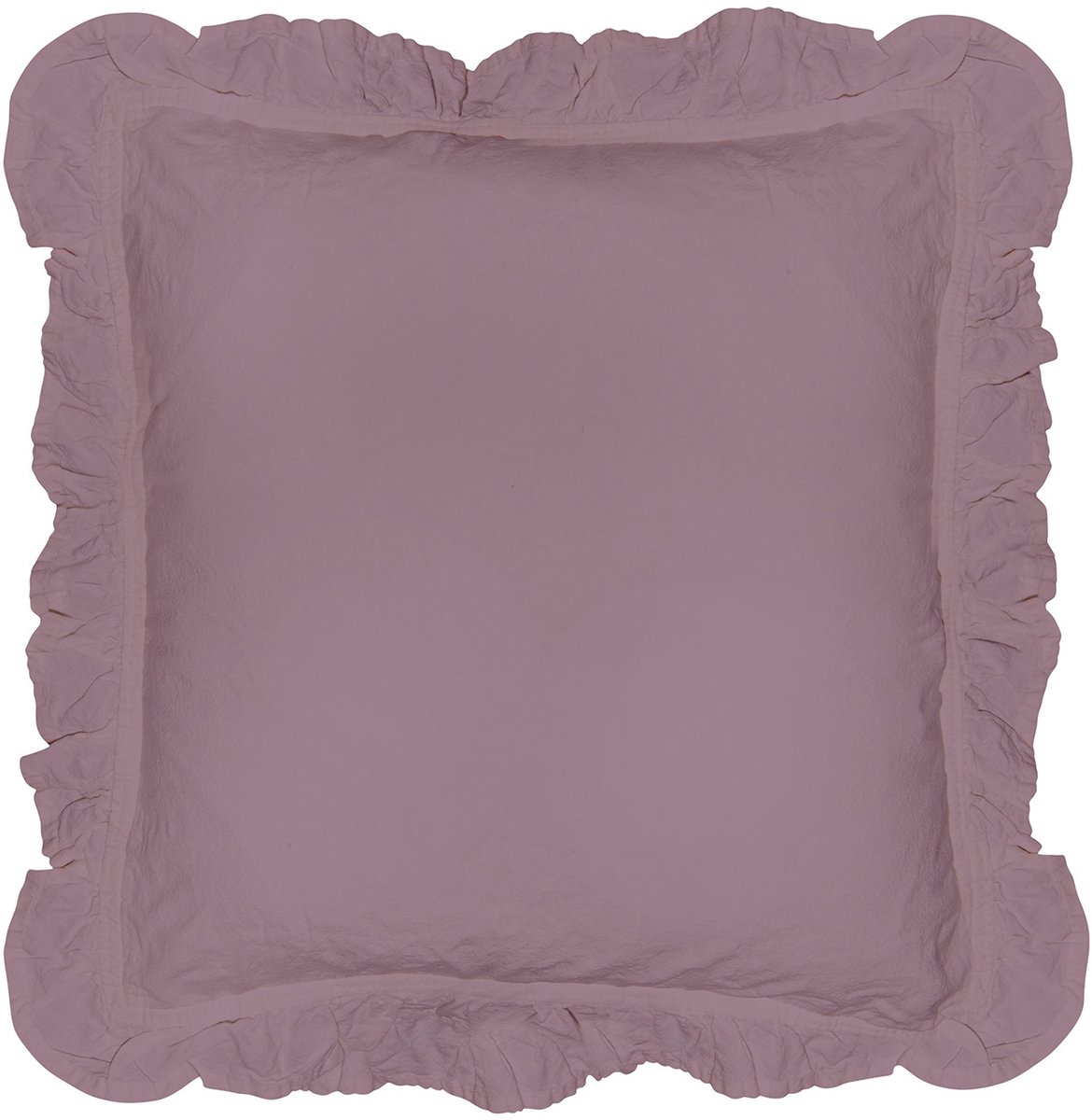 Darymex Sierkussenhoezen met Volant 40x40 cm - Lila / Heide - Set van 2 - 100% Katoen (123 g/m²) - Met Ruffles / Roesjes - Hoteloverslag - ECO Verpakking - Hypoallergeen