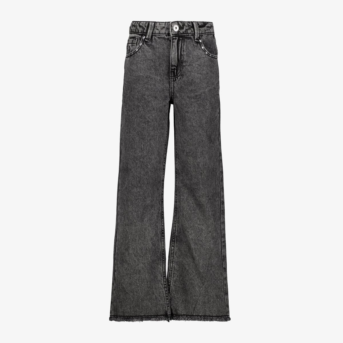 TwoDay meisjes wide leg jeans donkergrijs - Maat 170
