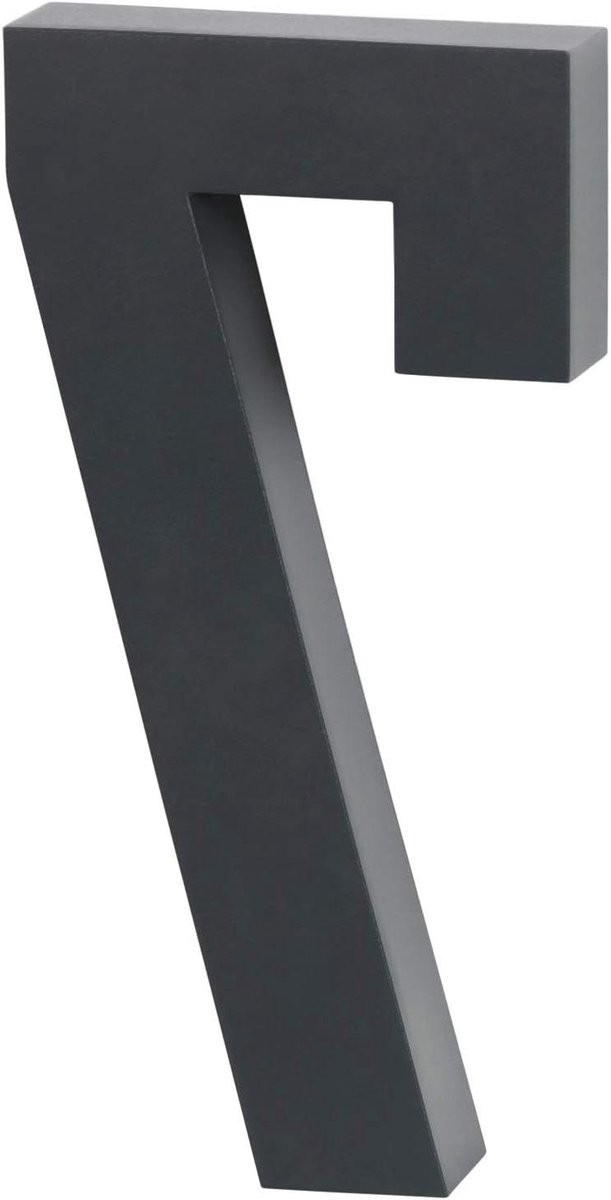 Huisnummer 7 - Nummer Huis - Huis Markeren - 3D Effect - 20 cm Hoog - Antracietgrijs