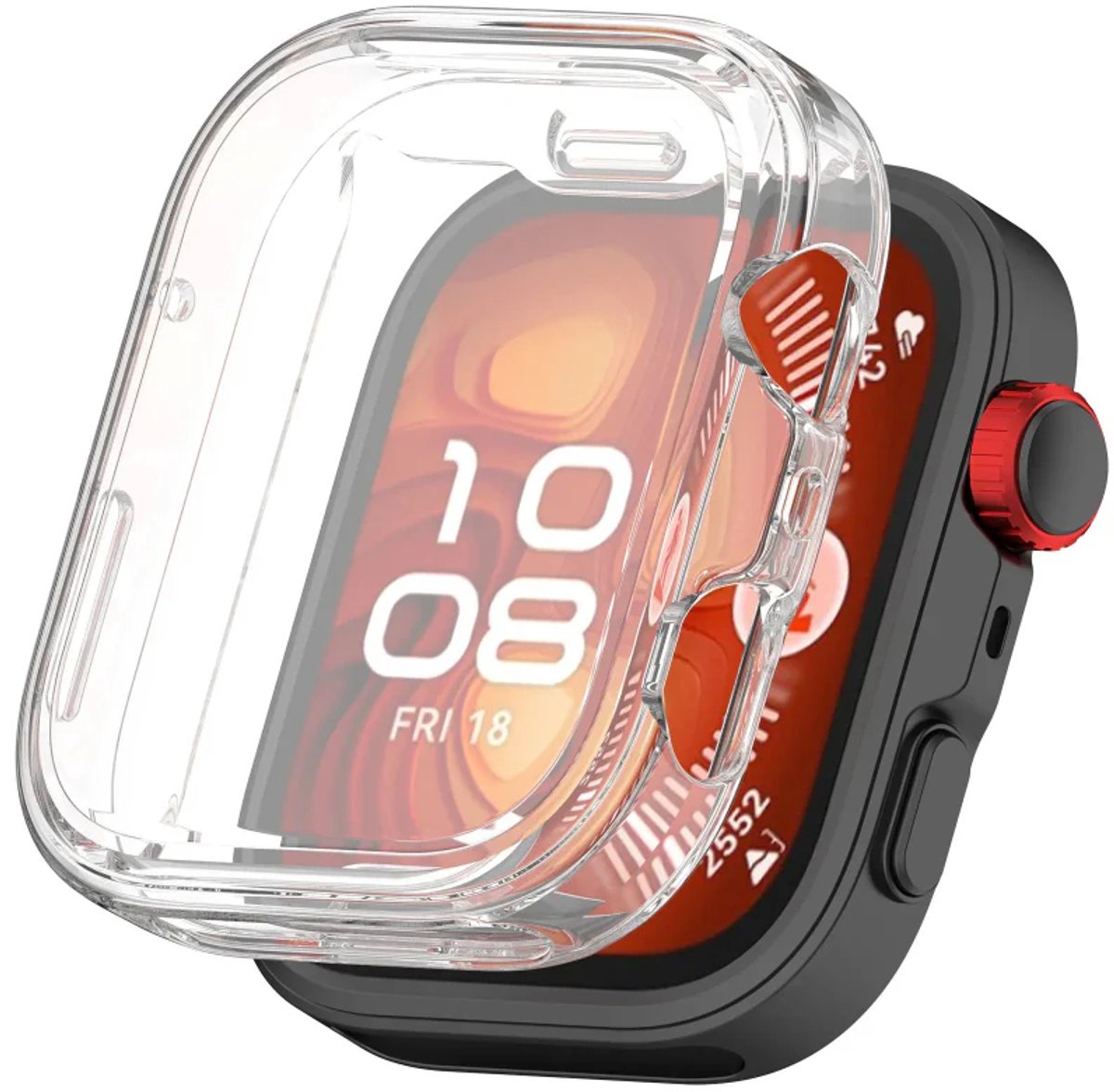 Strap-it TPU hoesje – geschikt voor Huawei Watch Fit 5 Pro – Schokbestendig - Lichtgewicht - Optimale bescherming – Transparant