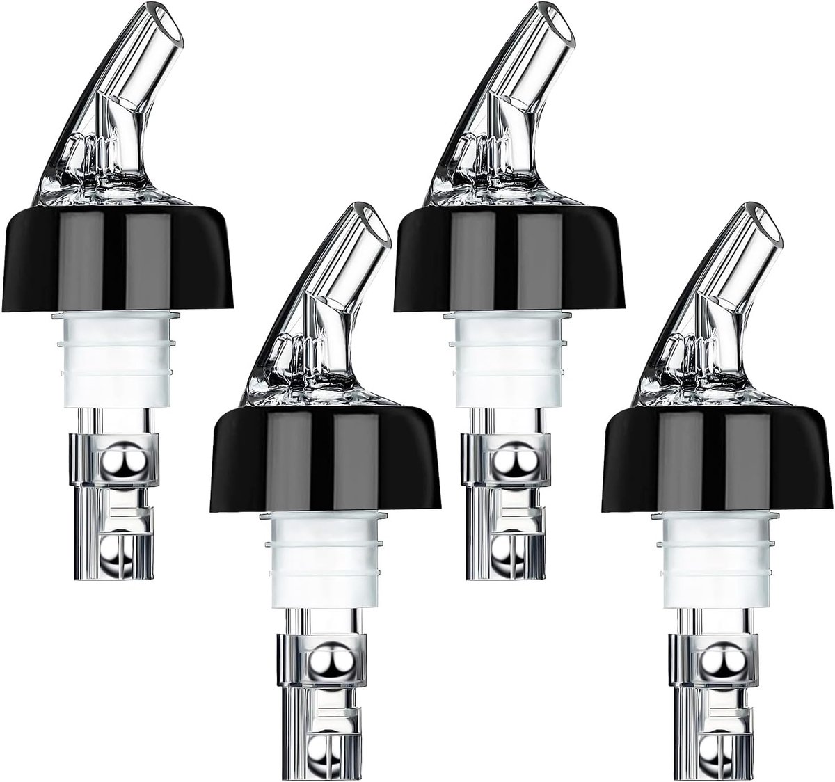 4 stuks 2 cl doseerflessenktuit, doseerhulp, gieter dispenser, bar portioneerder, pour spouts shot, doseerhulp schenkt uit voor wijn, jenever en cocktails