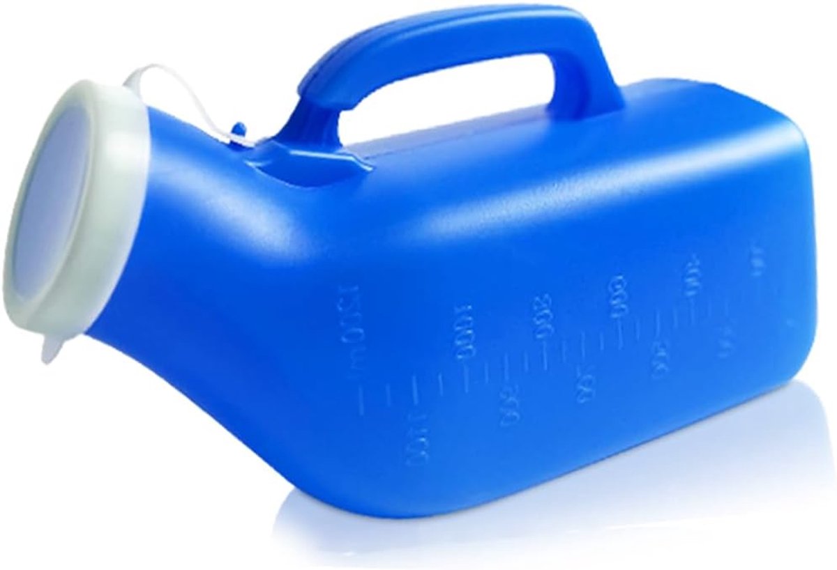 SnelShoppen - Portable Urinals voor Mannen, 1200ml Urinefles, Spill Proof, Hoogwaardige Plastic, Handvat, Ideaal voor Ziekenhuis, Incontinentie, Buite