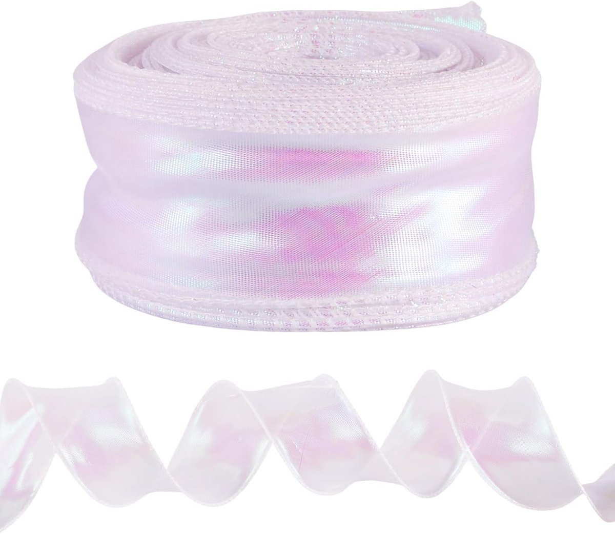 Linten Licht Paars Organza Linten 40Mm Sprankelende Polyester Organza Versieringen Voor Gift Wrapping Bruiloft Kledingstuk Accessorie