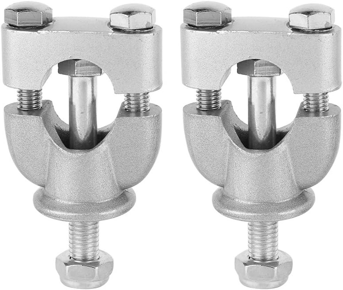 Manubrio Riser, 2 Pezzi 7/8 Pollici 22mm Argento Lega di Alluminio Moto Manubri Montare Morsetto per Moto ATV