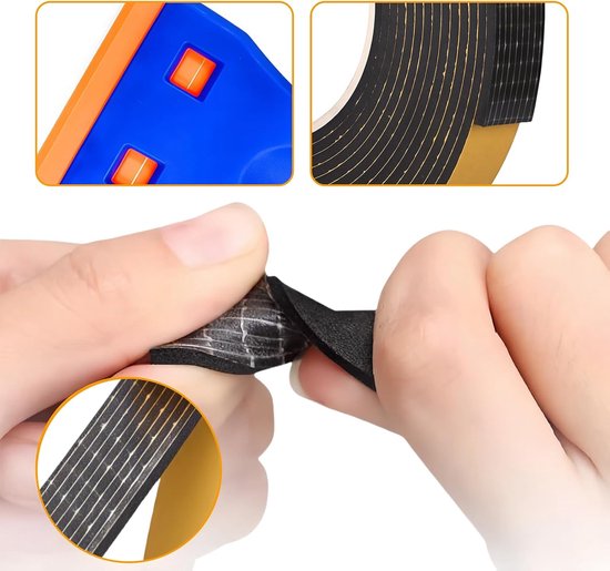 5 m, 3 mm x 10 mm, hittebestendige lijm, zelfklevende afdichtingstape, hittebestendige schuimrubberen afdichting, voor kookplaten voor het verzegelen en isoleren — afbeelding 3