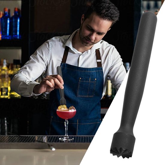 Avocado Masher - Fruit Crusher - Cocktail Maken - Dubbelzijdig Ontwerp - 20.5 cm - Zwart — afbeelding 3