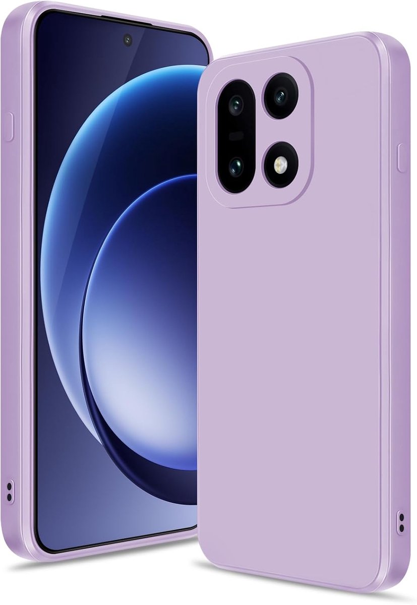 Hoesje voor OnePlus 15, Siliconen Case met Cameralens Volledige Bescherming, Schokbestendige Beschermhoes met Microvezel Voering -Licht Paars
