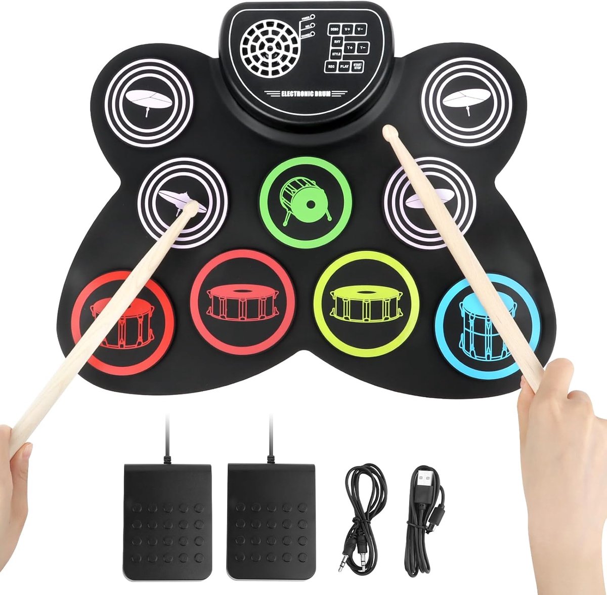 kinderdrumstel, elektronisch drumstel voor beginners en volwassenen, volledige kit met alles, E drum wat je nodig hebt, drumstel voor volwassenen, compleet pakket