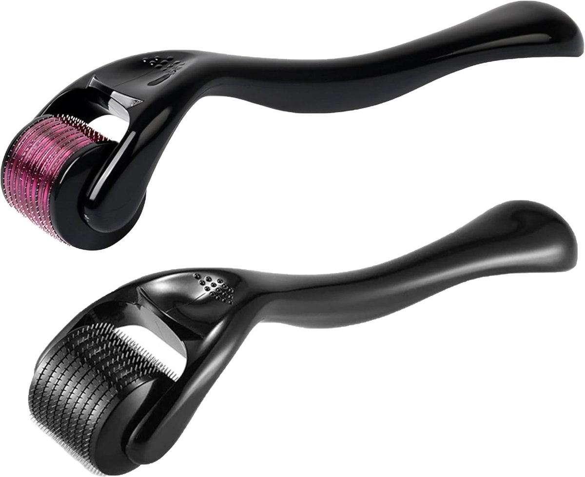 2 stuks baardroller, 0,5 mm, microneedling, baardgroei, voor huid en haarverzorging, voor mannen en vrouwen, vermindert lichaam, striae, rimpels, grote poriën