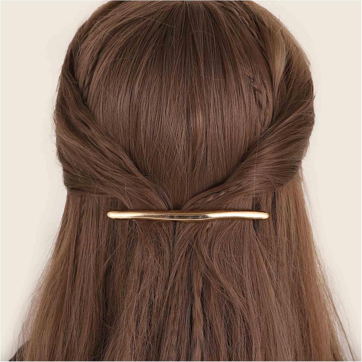 Haar Clip Goud Metalen Haar Barrettes Gebogen Clip Lange Barclips Decoratieve Bar Sieraden Metalen Haaraccessoires Voor Vrouwen Hoofddeksel (Goud1)