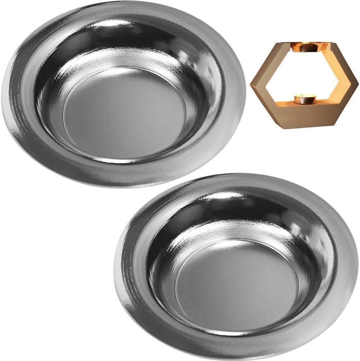 Vervanging Olie Warmer Schotel - Wax Melt Kom - Geur Verspreiden - Redelijk Vormontwerp - 3.4*0.7 inch - Zilver
