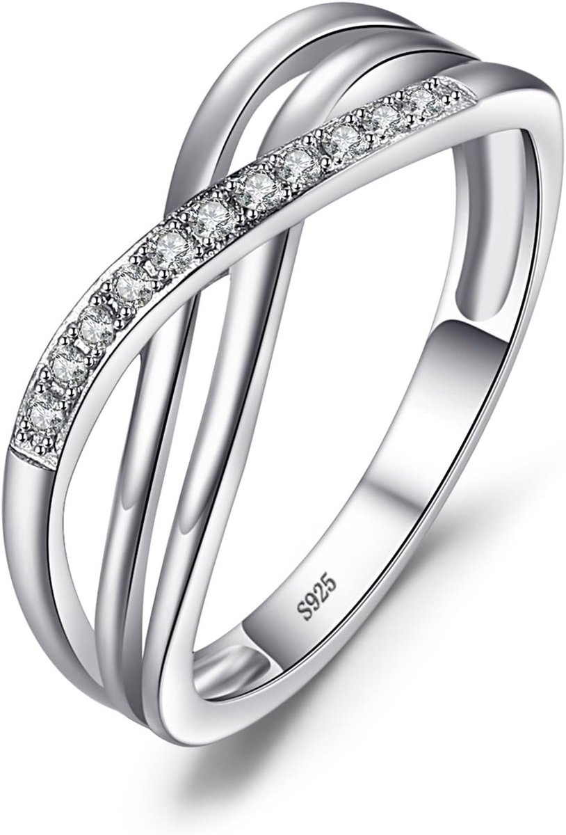 Infinity Wrap Ring Verlovingsring Oneindigheidsbelofte Trouwringen Ring Zilver 925 Dames, Zirkonia Zilveren Ringen Trouwringen Trouwringen Voorstelring Ringen, Damessieraden Roségoud