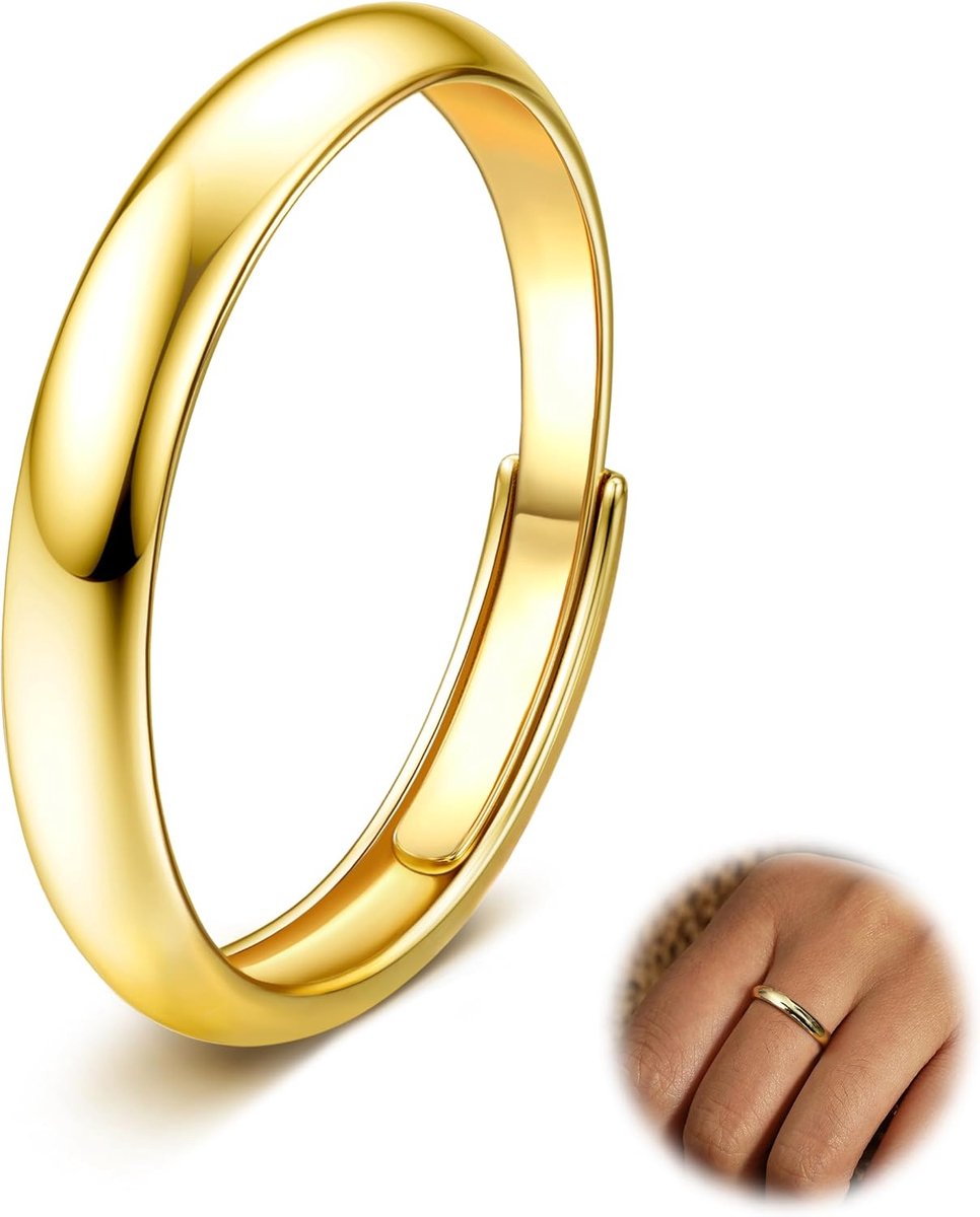 Ringen goud 14K goud gevulde band bruiloft voor vrouwen goud stapelbaar goud statement dunne duimring roze ring 3/4/5/6 mm