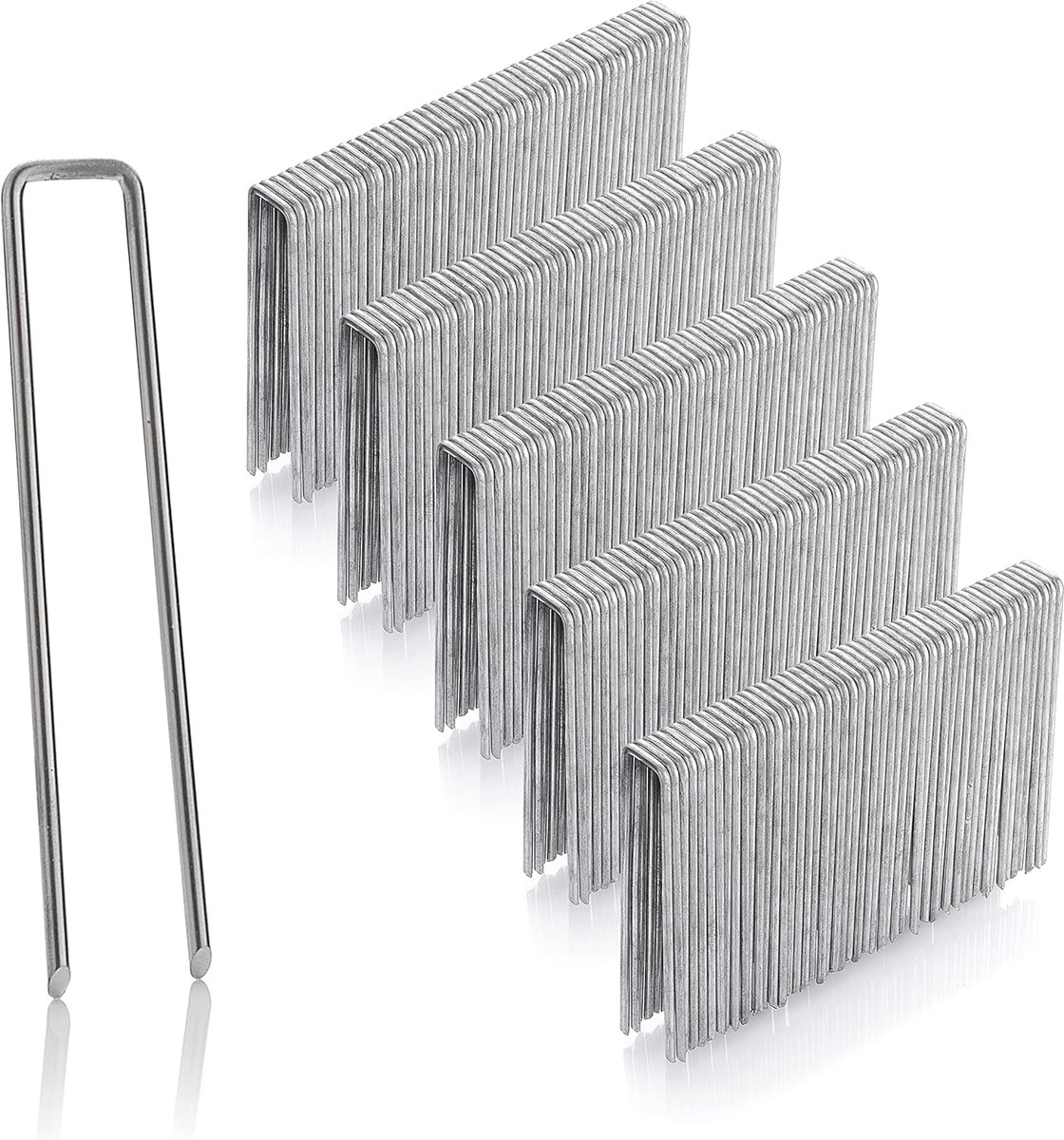 300 grondanker van gegalvaniseerd staaldraad, 100 mm lang, 13 mm breed, Ø 2,9 mm