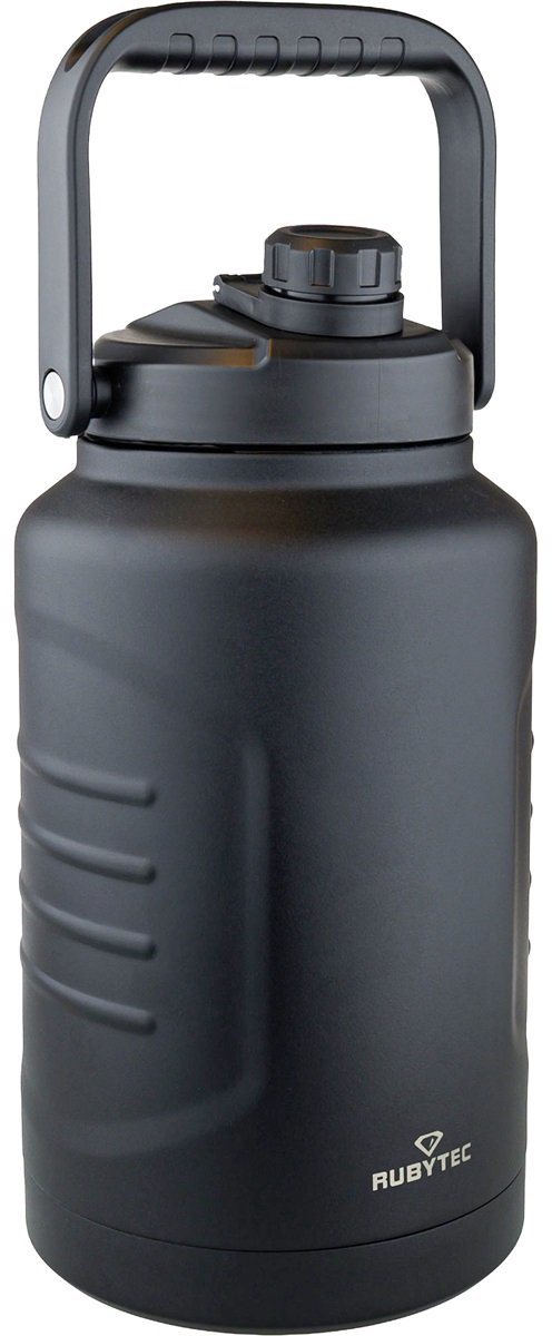 Rubytec Shira Megajug - 3.7 L - Thermosbeker - Vacuüm Drinkfles - Thermosfles - Waterfles - RVS Drinkfles - Urenlang Koud of Warm Drinken - Lekvrij - BPA-vrij - Zwart
