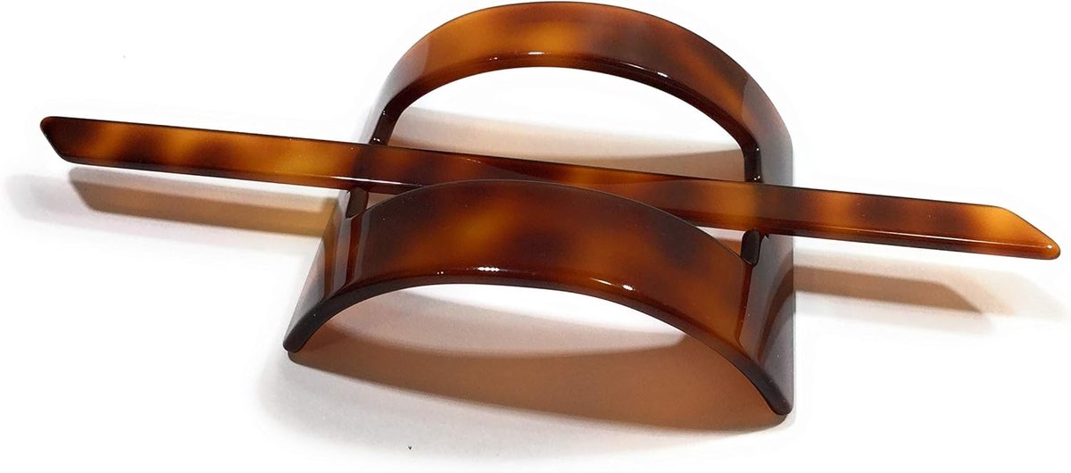 Haarspeld met haarstaaf Havanna - bruin blond handgemaakt Dutt made in France