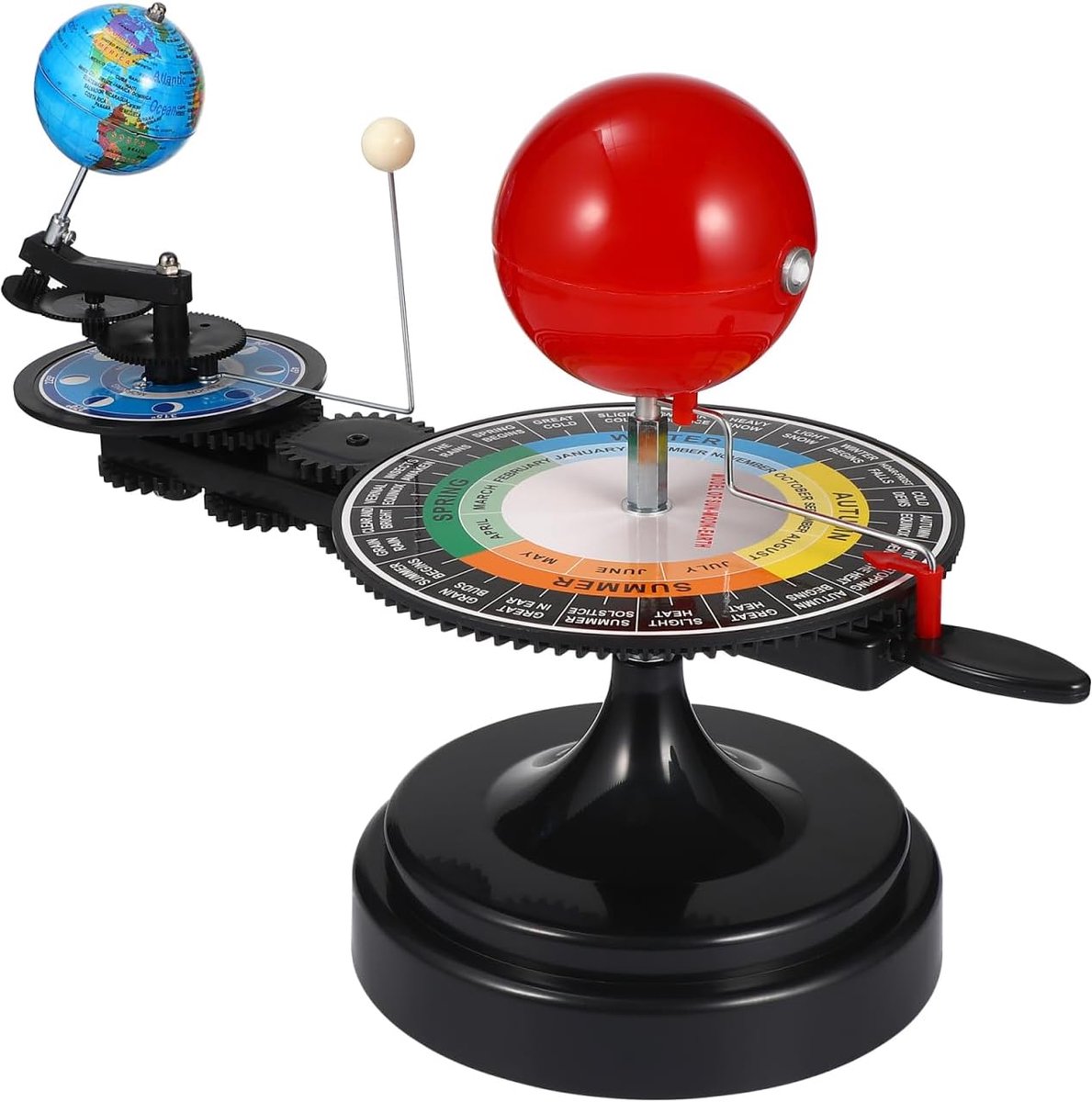 Zonnestelselmodel – zon, aarde, maan, orbitaal model, zonnestelsel, planetarium, 3D-model, roterend model, wetenschap, onderwijs, astronomie, kennis