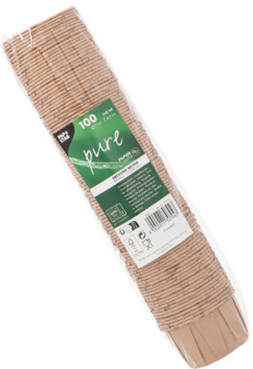 20x 100 Dressingschaaltjes papier pure 110 ml Ø 7 cm · 42 cm bruin