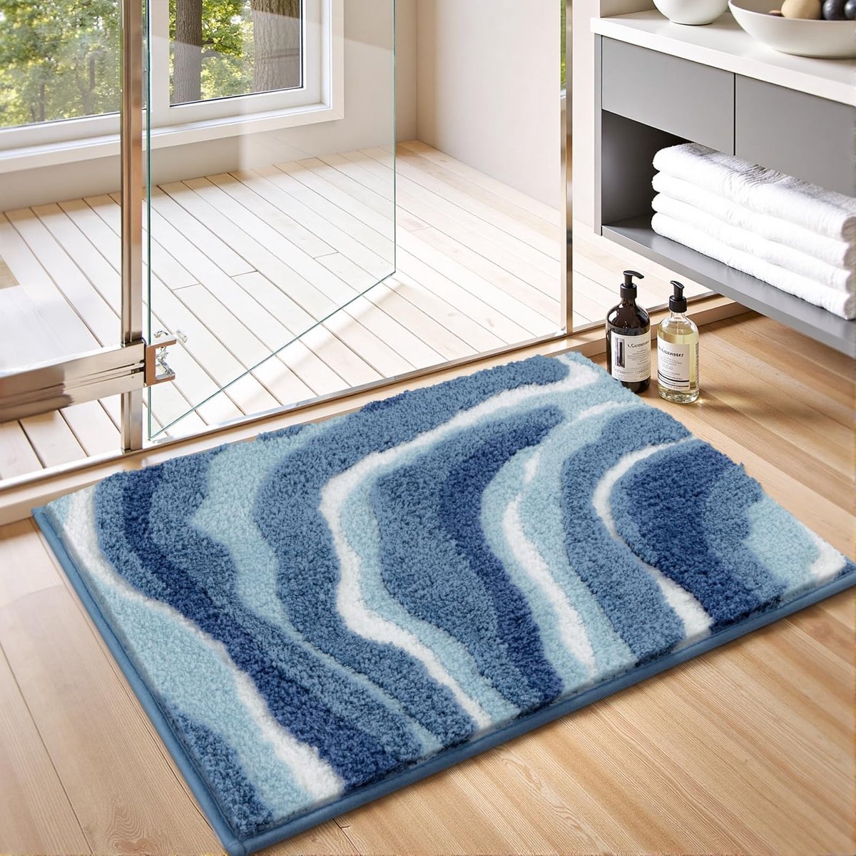 Omgoods- Badmat Antislip 60 x 90 cm - Microvezel Zacht - Dikke Shaggy Badkamermat - Sneldrogend - Absorberend - Luxe Comfort