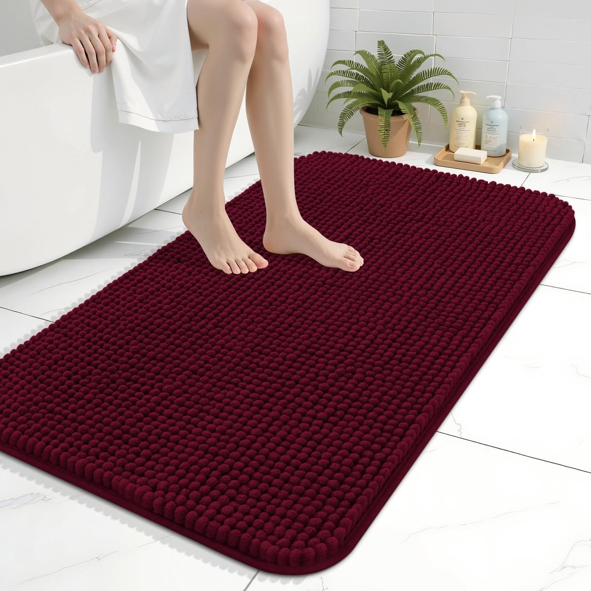 Omgoods - Extra Dikke Chenille Badmat met Antislip en Wasbare Eigenschappen