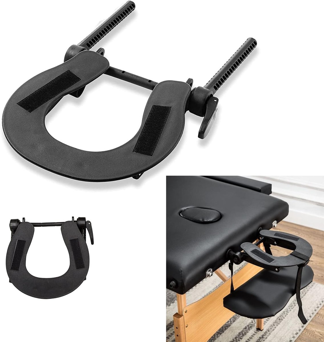 Verstelbare Hoofdkussen voor Massagetafels - Universele Zwart Kussen met Comfortabele Ondersteuning en Ergonomisch Ontwerp voor Professionele Massages