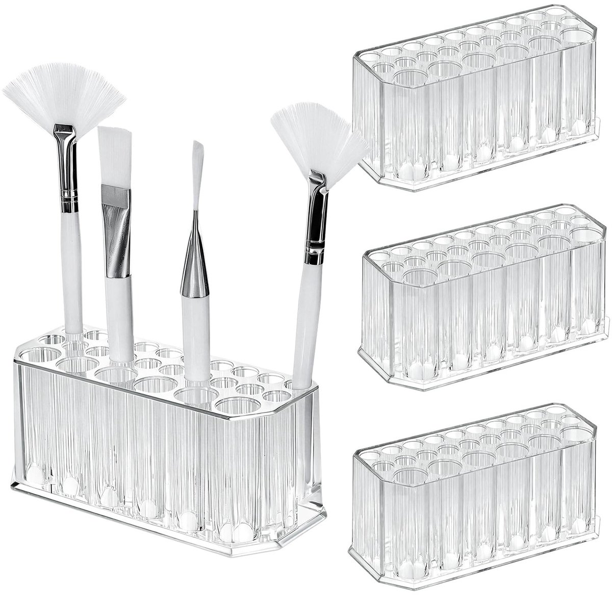 Omgoods - Set van 4 Acryl Nagelkunst-Organizers - Transparante Opbergdozen voor Make-up