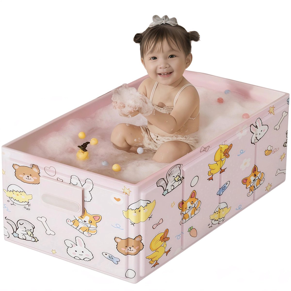 Omgoods - Vouwbare Babybadkuip met Schattige Dierenprint