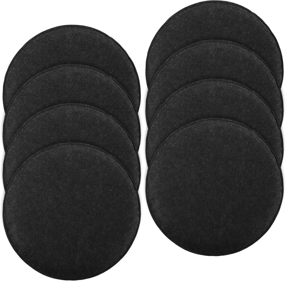 Omgoods - Set van 8 Antislip Vilten Zitkussens, Rond 35 cm