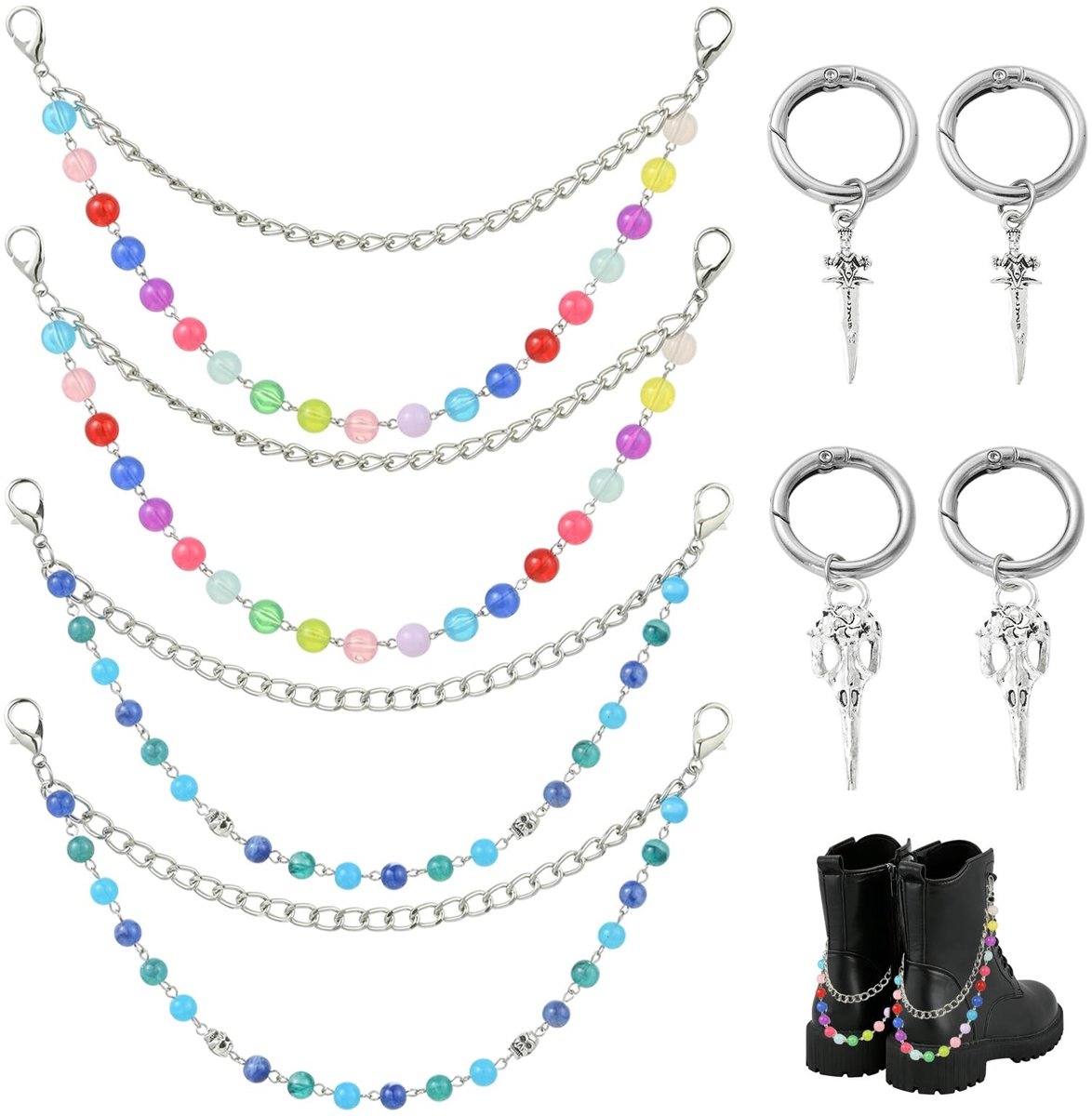 Omgoods - 8 Stuks Kralen Schoen Charms voor Sneakers