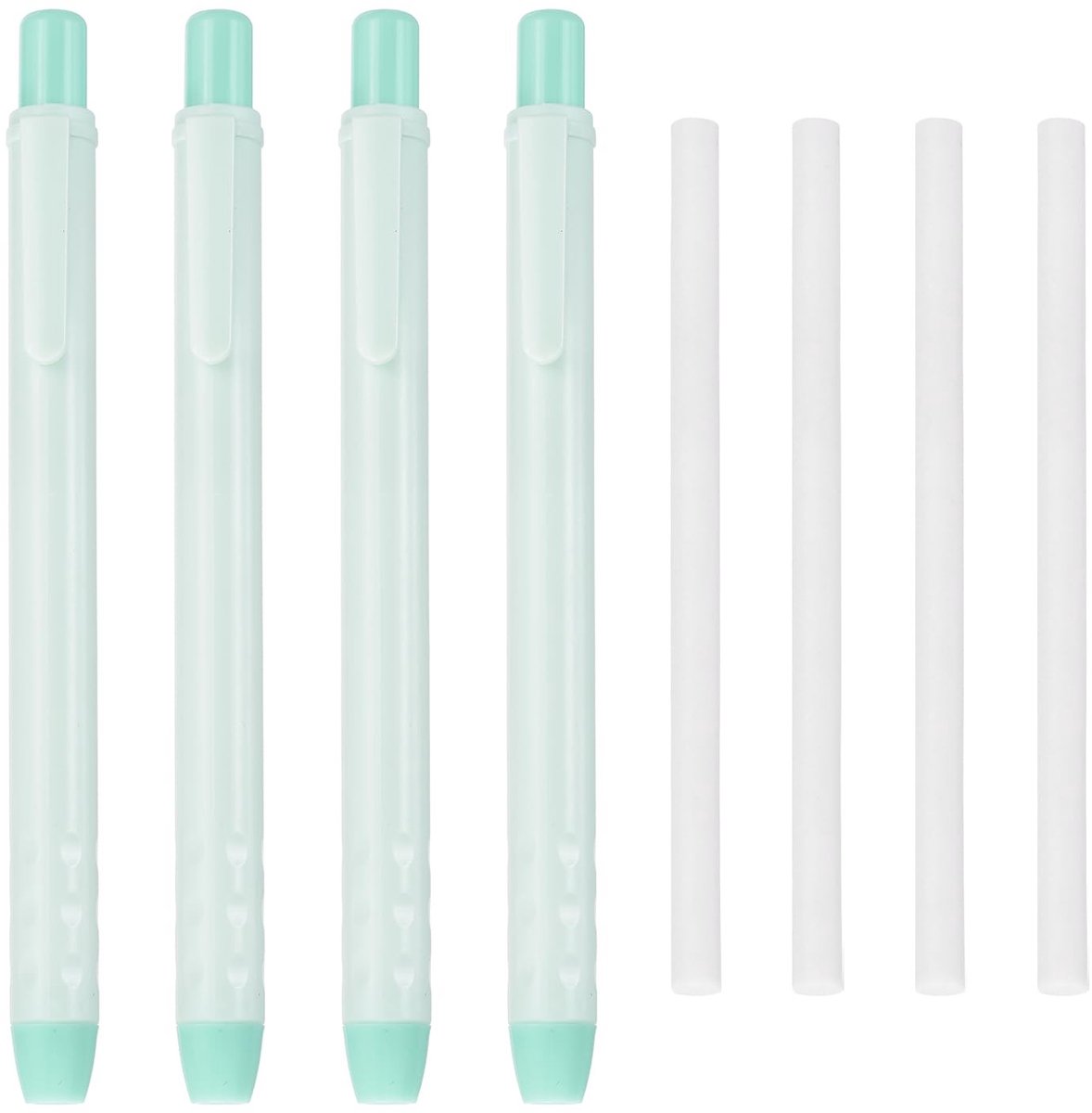 Intrekbare Gummen - Potlood Gummen - Schrijven Tekenen - Zachte TPE Materiaal - 4 + 4 Stuks - Lichtgroen