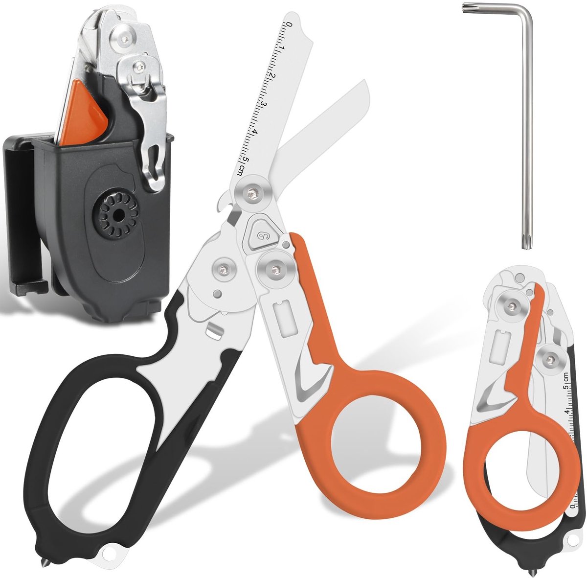 Omgoods- Reddingsschaar 6-in-1 multifunctioneel - Opvouwbare Kledingschaar - Antislip Handgreep - Roestvrij Staal - Schokbestendig - Veilig voor Draaggebruik - Multifunctionele Schaar