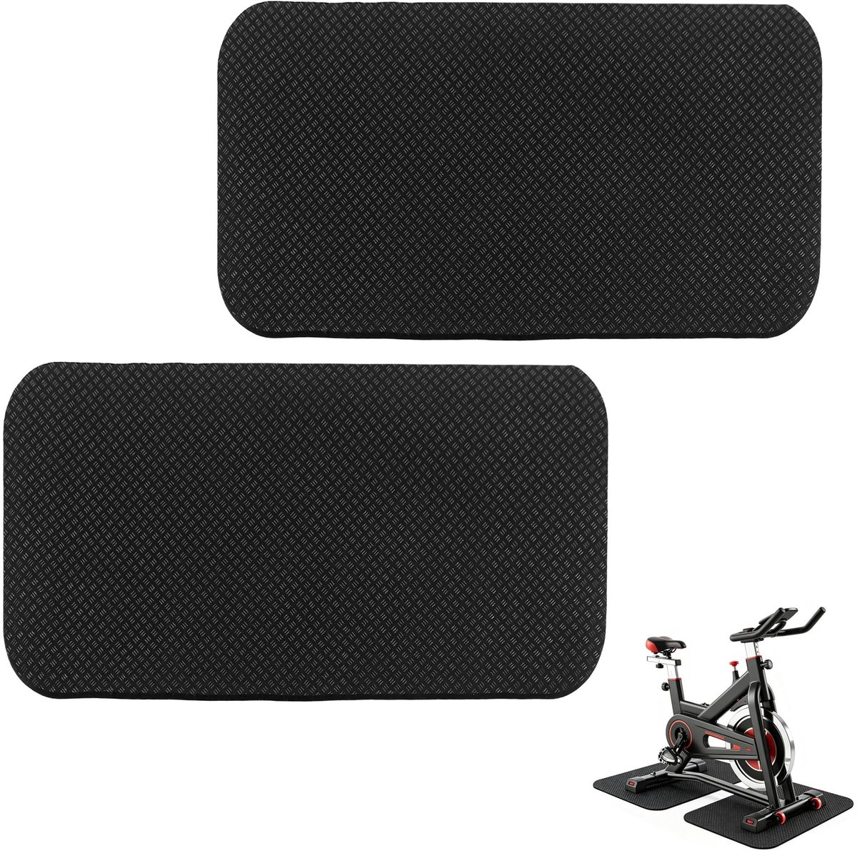 Omgoods - Set van 2 Vloerbeschermingsmatten voor Fitnessapparatuur