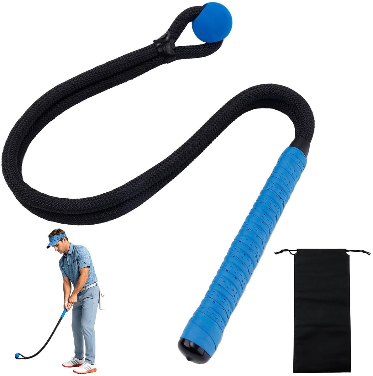 Omgoods - Professioneel Golf Swing Trainer Touw met Opbergtas
