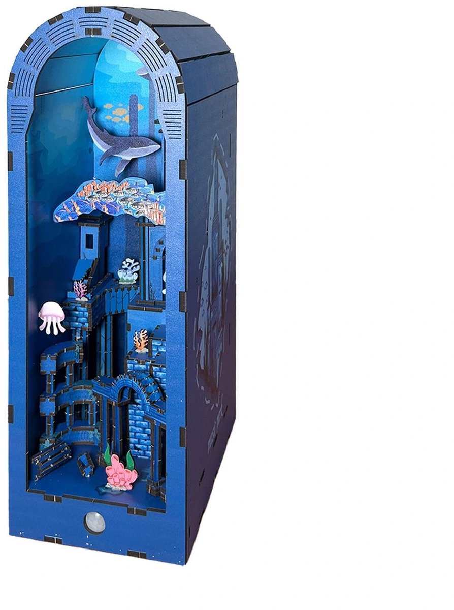 Omgoods - 3D Houten Puzzel Boekenkast met LED Verlichting
