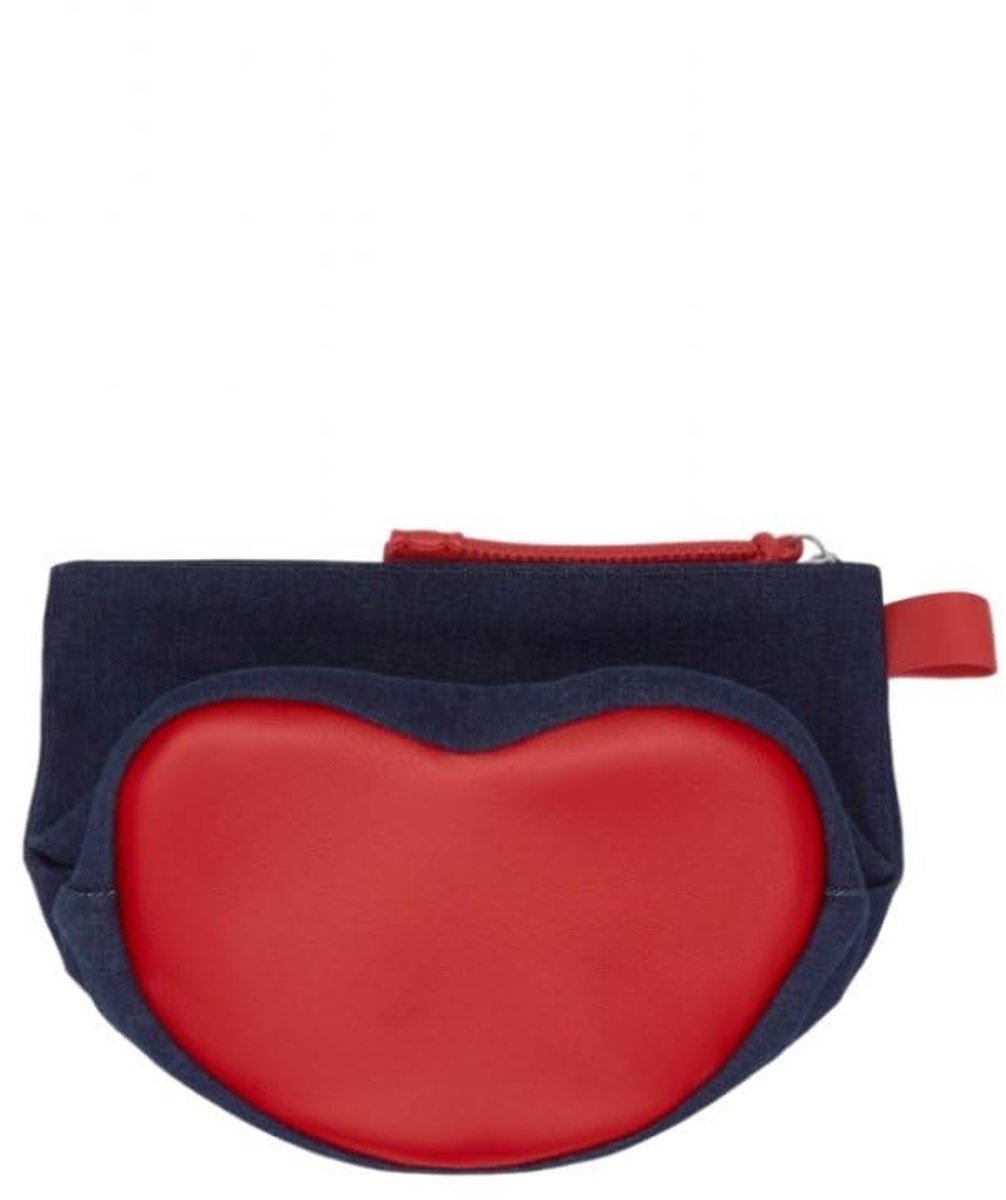 Omgoods - Icons Toilettas in Hartvorm - Tweekleurig Rood en Marineblauw