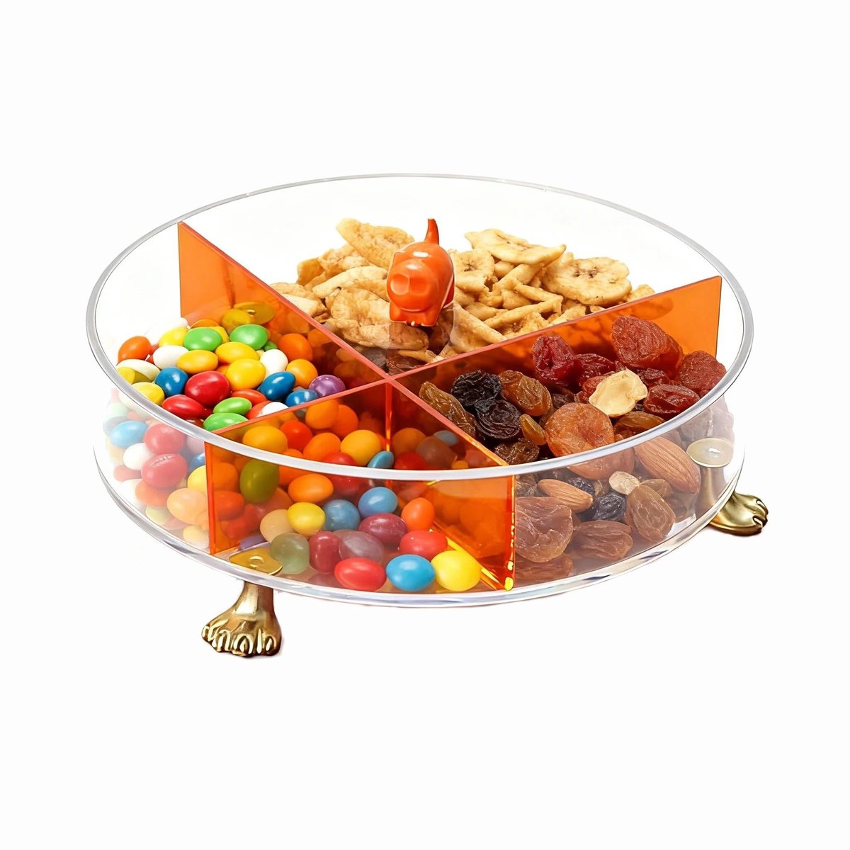 Omgoods - Ronde Acryl Opbergbak met Kattenpootjes, 25 cm Duidelijke Organizer