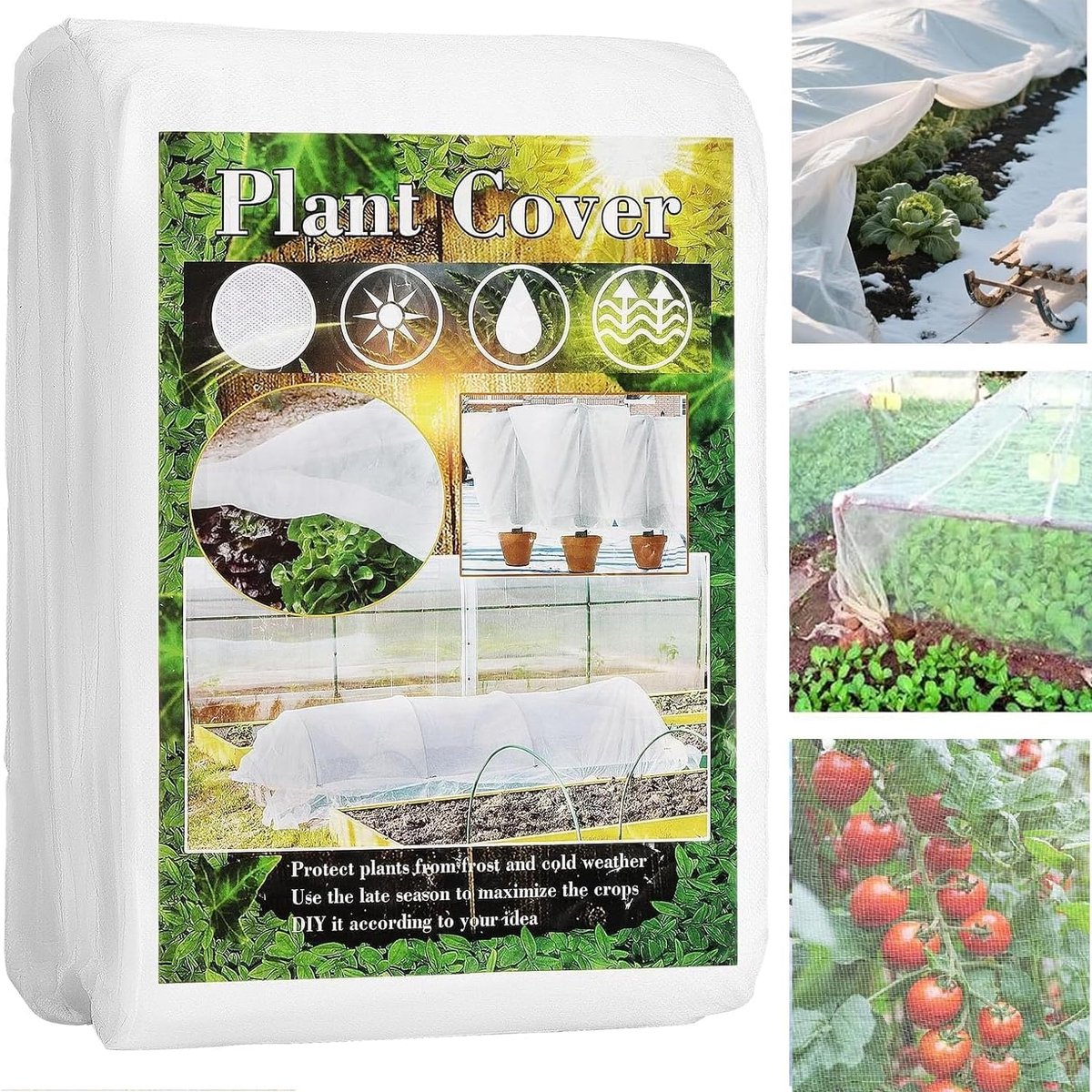 SnelShoppen - Winterfleece voor Planten, Vorstbescherming, 2 x 5 Tuinfleece, Herbruikbare Dekking voor Winter, Vorst, Insecten, Vogels, Zon