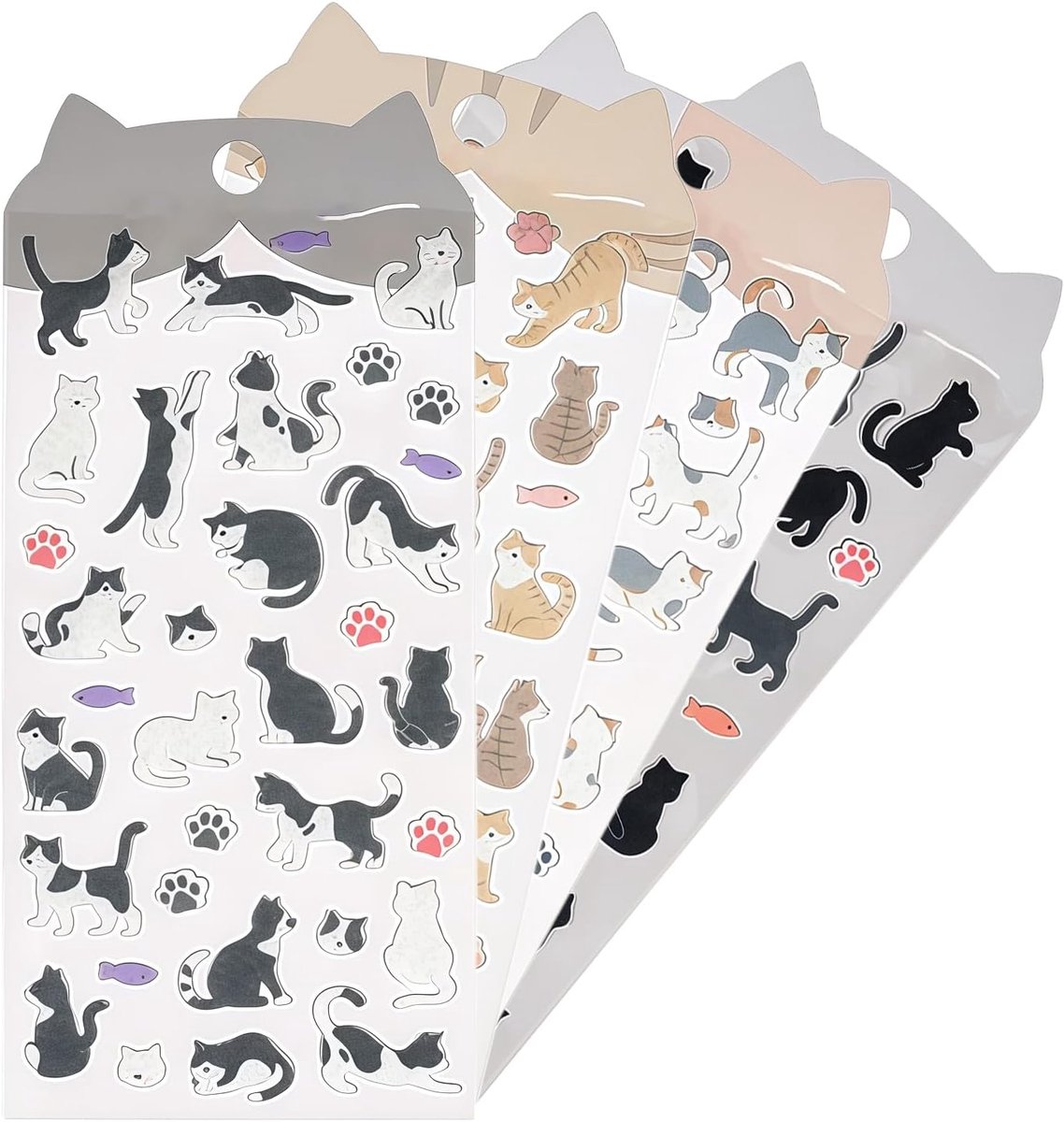 Kattenstickers set van 4 - Vilt - Grappige meme katten - Perfect voor laptop en drinkfles - ShopVlot