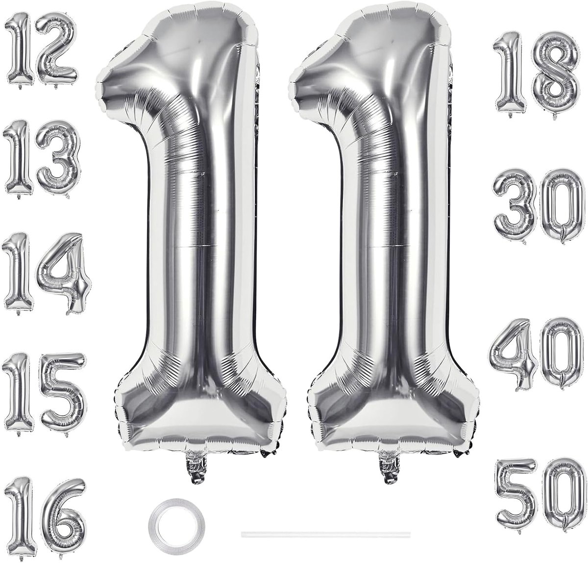 Luchtballon cijfer 102 cm - zilver - feestelijk decoratief - perfect voor verjaardag of jubileum - ShopVlot