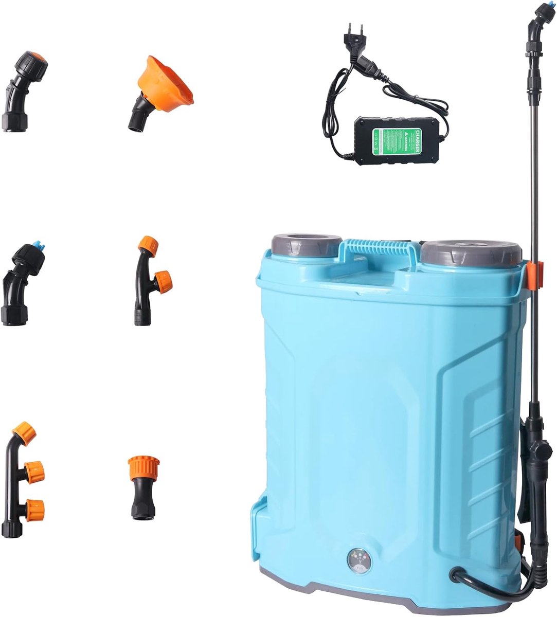 SnelShoppen - Elektrische spuit, 16 liter, ideaal voor tuin, onkruidbestrijding, schoonmaken, verf, kunststof, gebruiksvriendelijk en draagbaar