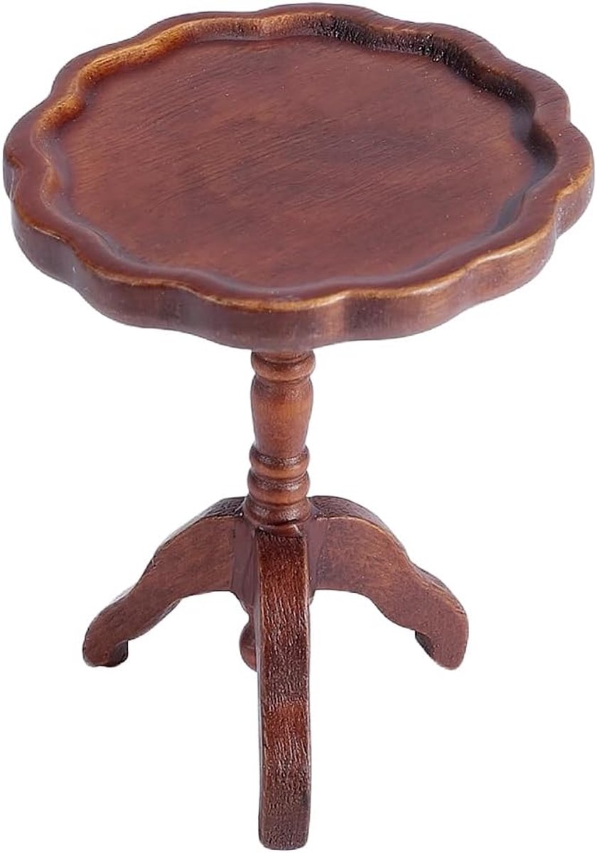 WADORN Ronde Bijzettafel Voor Miniatuur Poppenhuizen Schaal 1:12 Mini Poppenhuismeubel Houten Bijzettafel Eenvoudige - ShopVlot