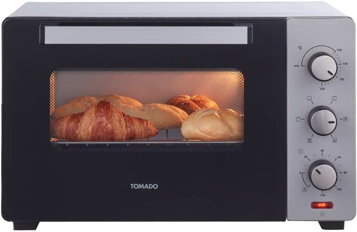 SnelShoppen - Vrijstaande oven 30 liter - 1600 Watt - Heteluchtfunctie - 3 inbouwniveaus - Zilver - Ideaal voor Keuken, Feest en Camping