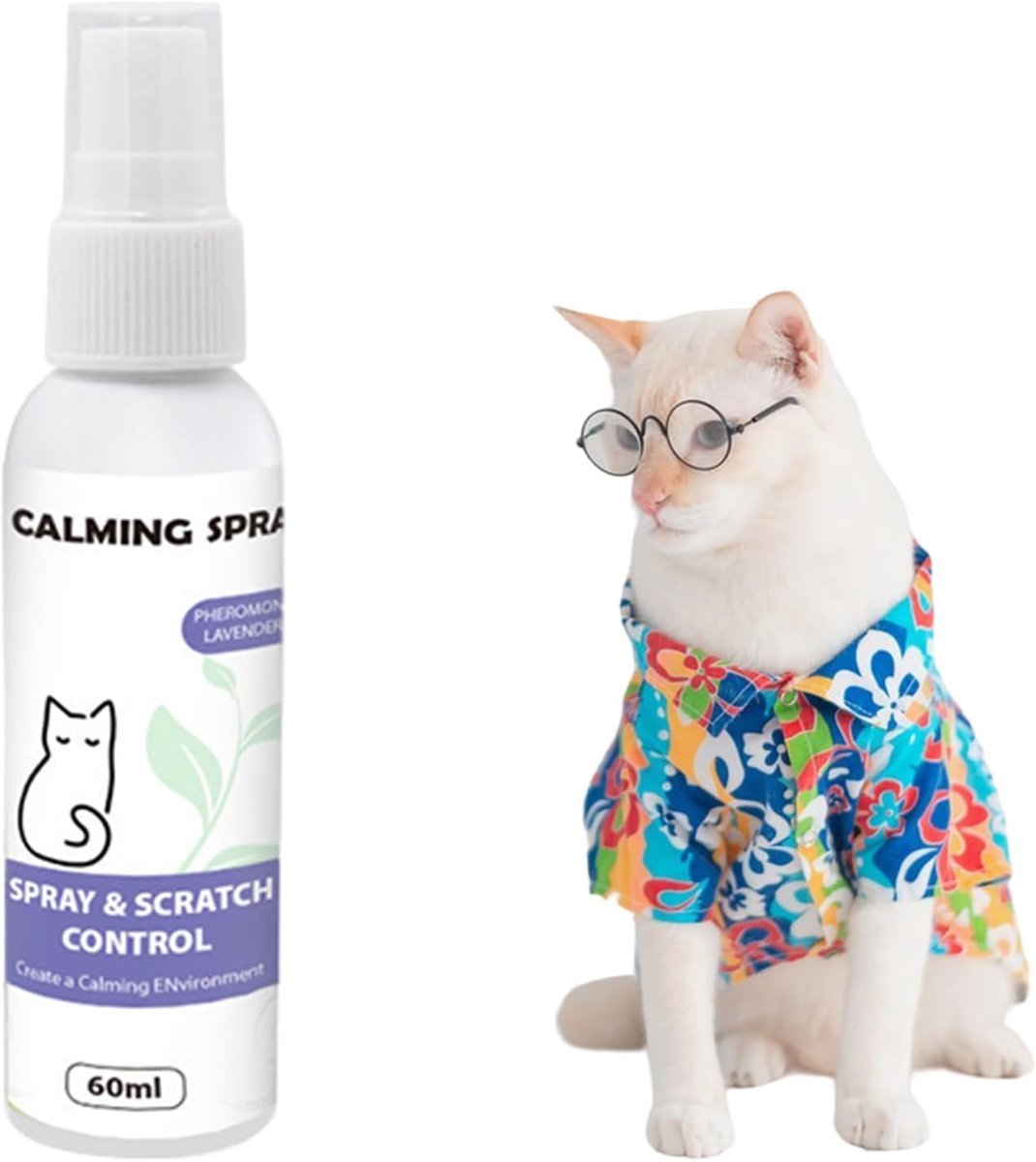 Kalmerende Spray Voor Katten 60ml - Pheromonen - Effectief Tegen Stress - Ideaal Voor Reizen - ShopVlot