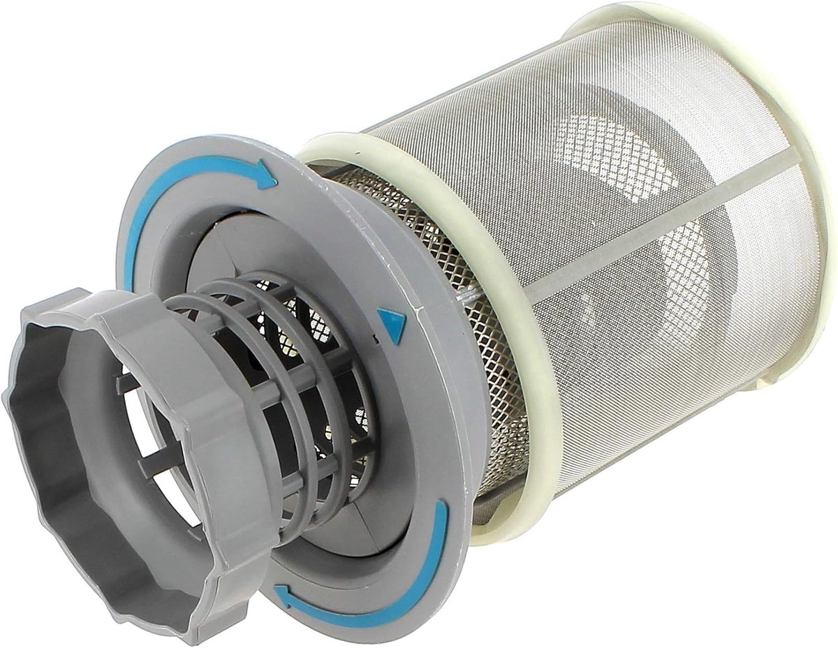 SnelShoppen - Lichtblau Microfilter Zeef voor Afwasmachine, Grijs Plastic Vervangonderdeel, Geschikt voor Bosch, Siemens, Neff, Constructa, Gaggenau